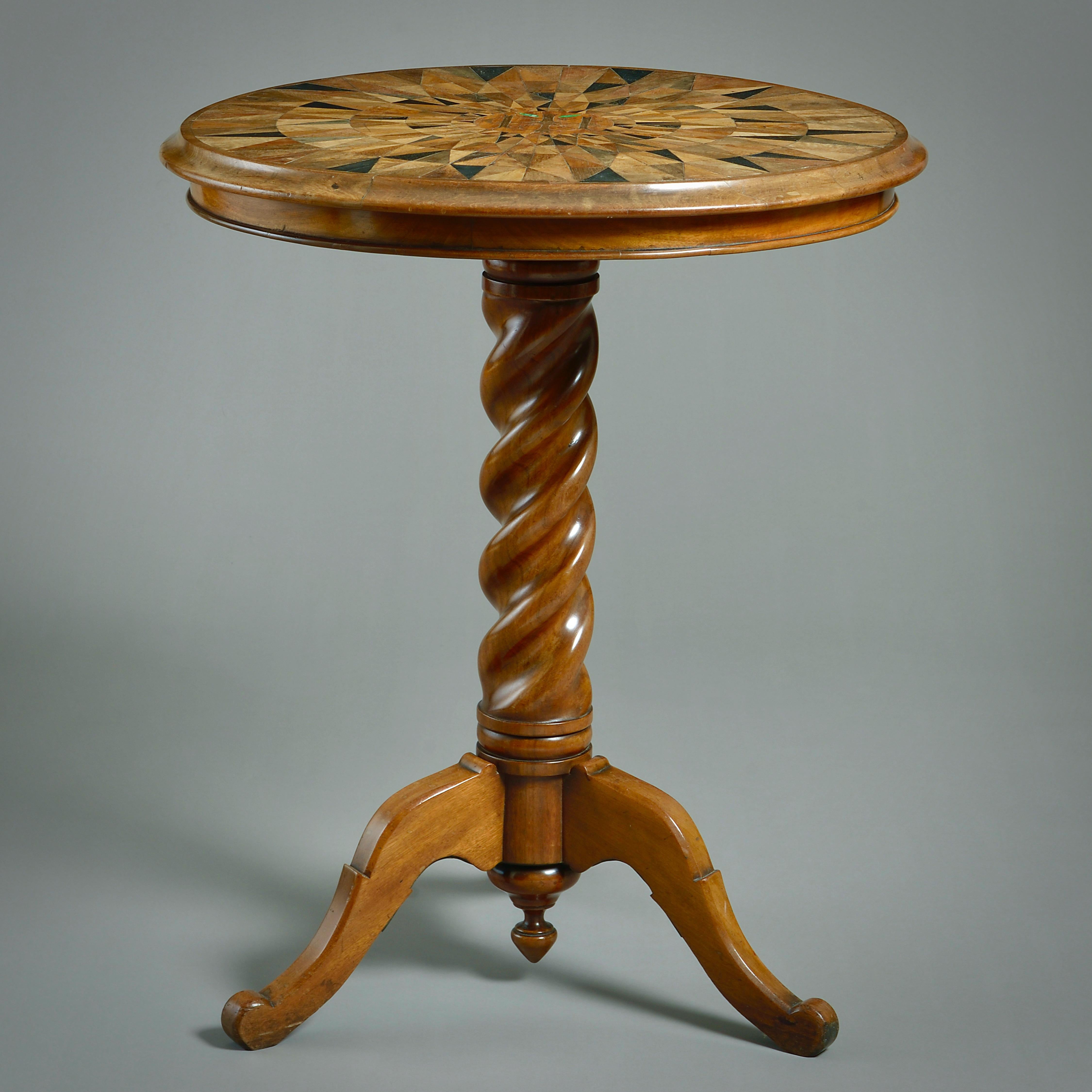 19th Century Early Victorian Specimen-wood and Mahogany Centre Table For Sale