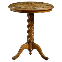 Mesa central victoriana antigua de madera y caoba