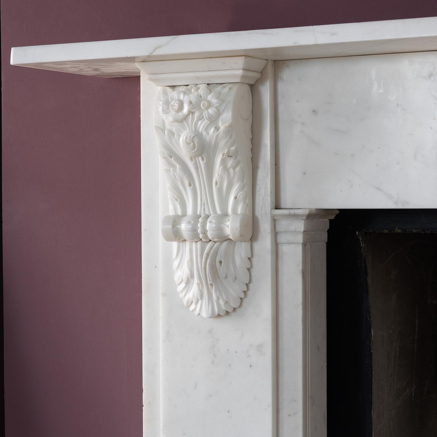 Early Victorian Statuary Marble Fireplace 7