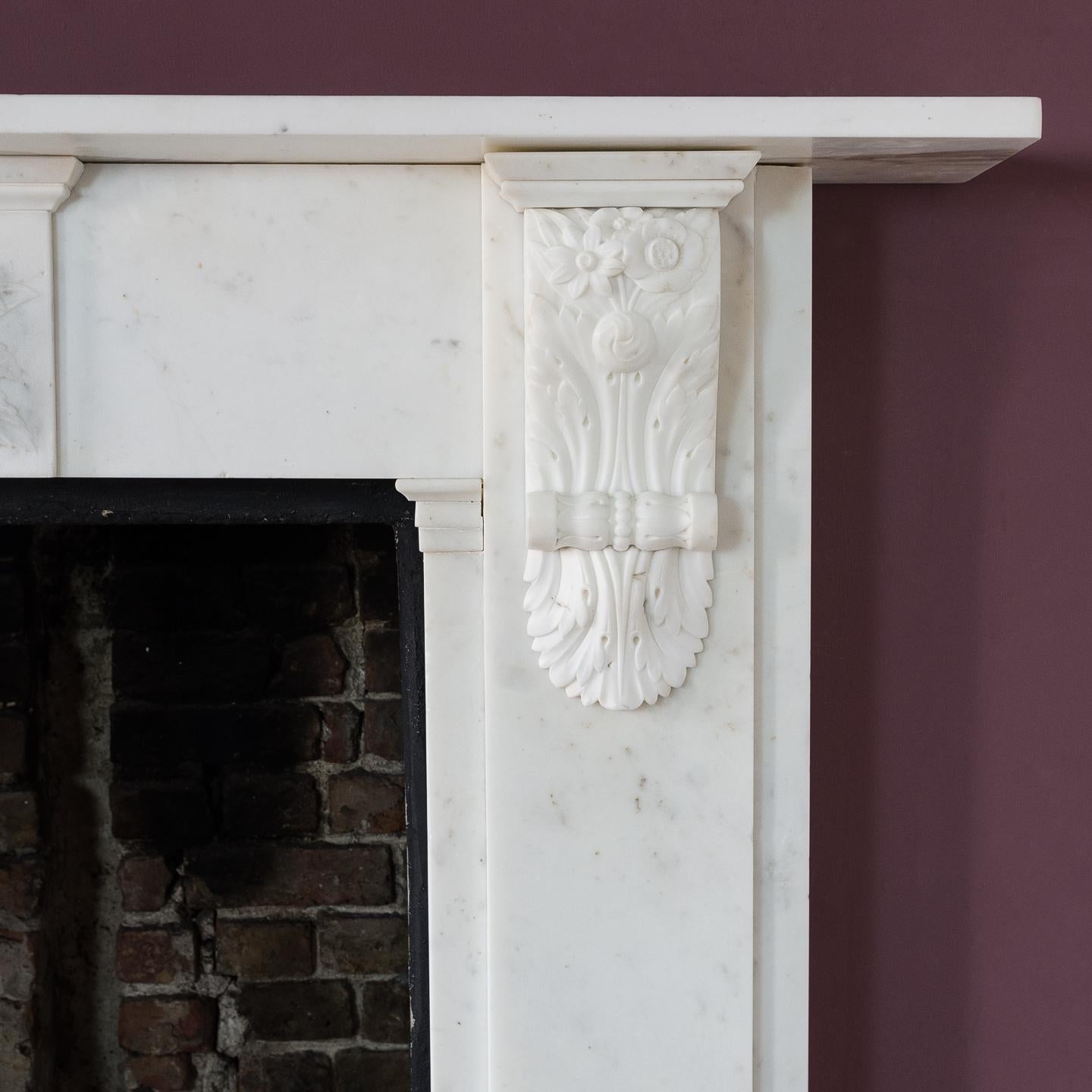 Early Victorian Statuary Marble Fireplace 8