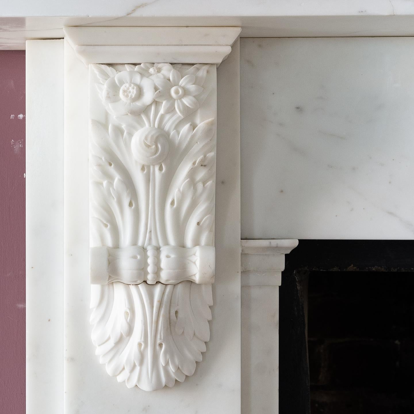 Early Victorian Statuary Marble Fireplace 10