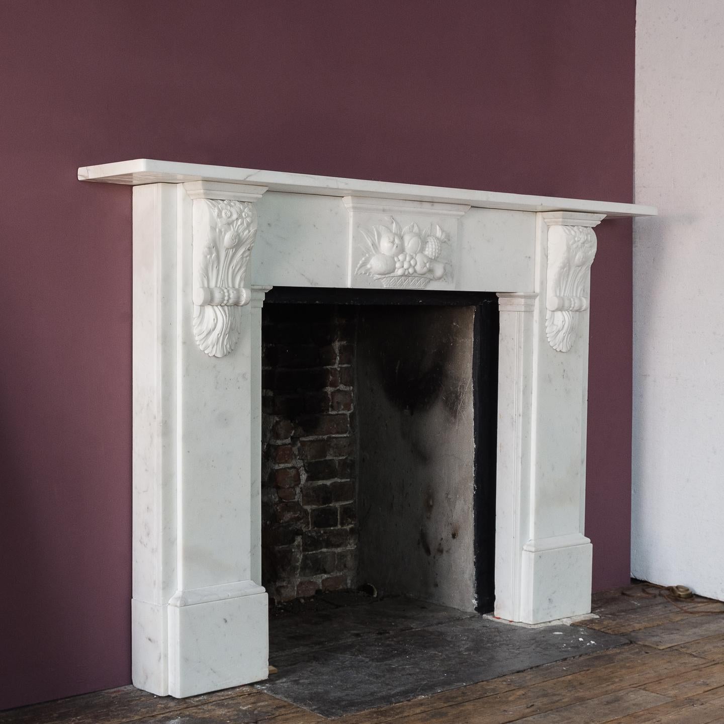 Early Victorian Statuary Marble Fireplace 3