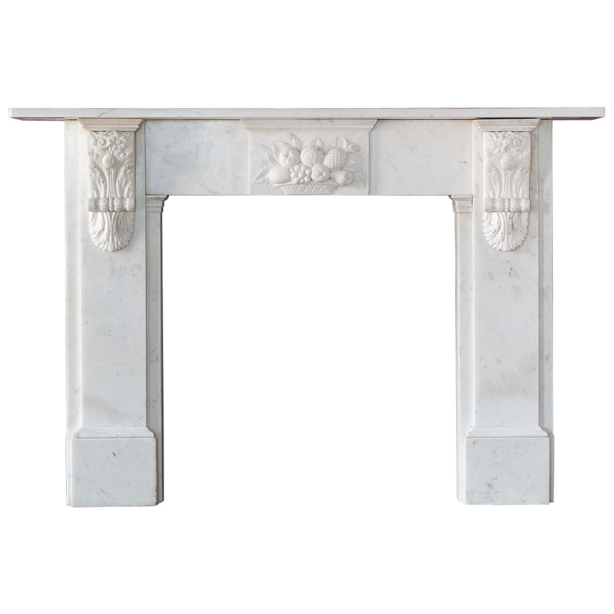 Early Victorian Statuary Marble Fireplace