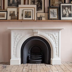 Early Victorian Statuary Marble Fireplace with Iron Insert