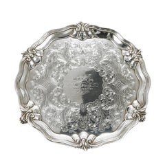 Early Victorian Sterling Silver Tray Charles Reily & George Storer, London 1841