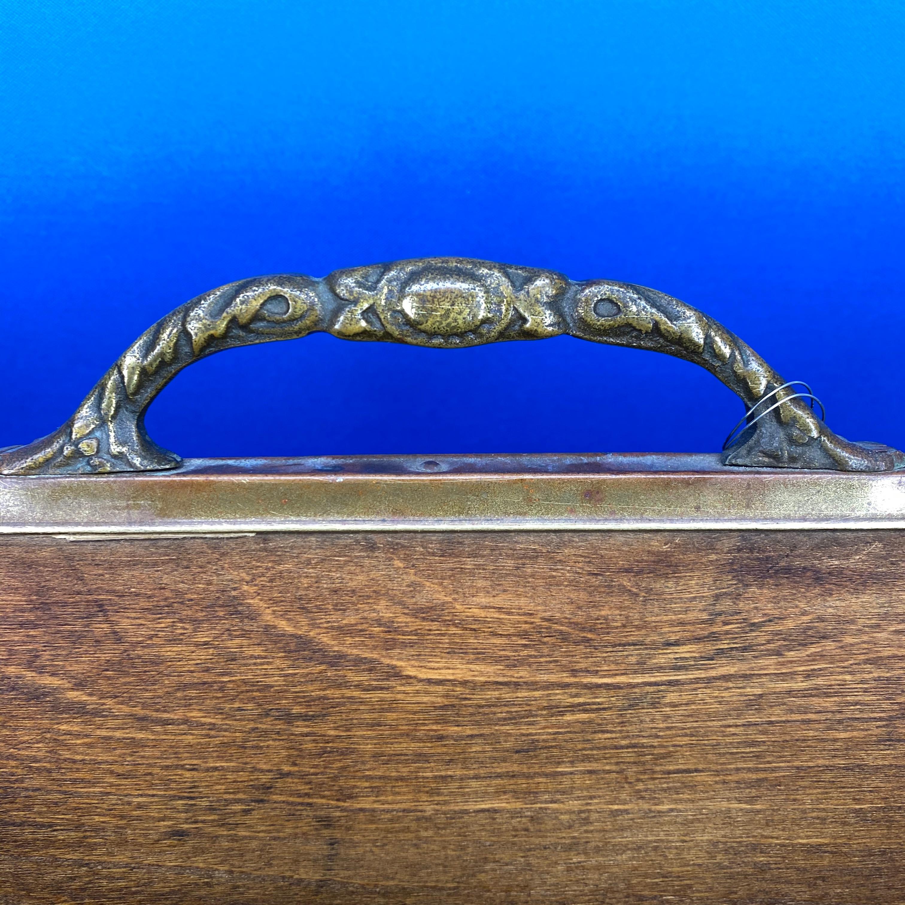 Early Victorian Style Brass Magazine Rack With Code Of Arms, Griffins And Eagles 3