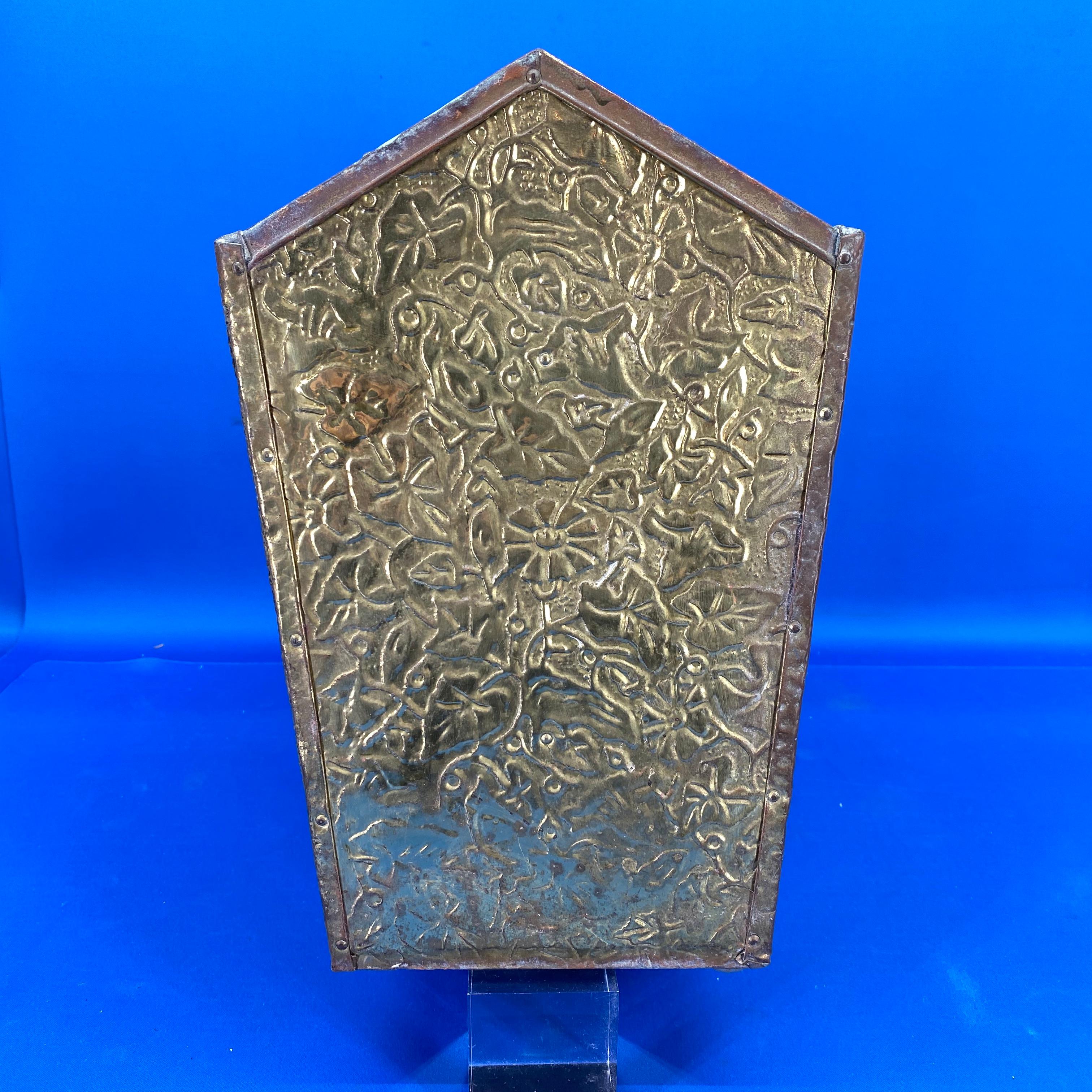 Early Victorian Style Brass Magazine Rack With Code Of Arms, Griffins And Eagles 5