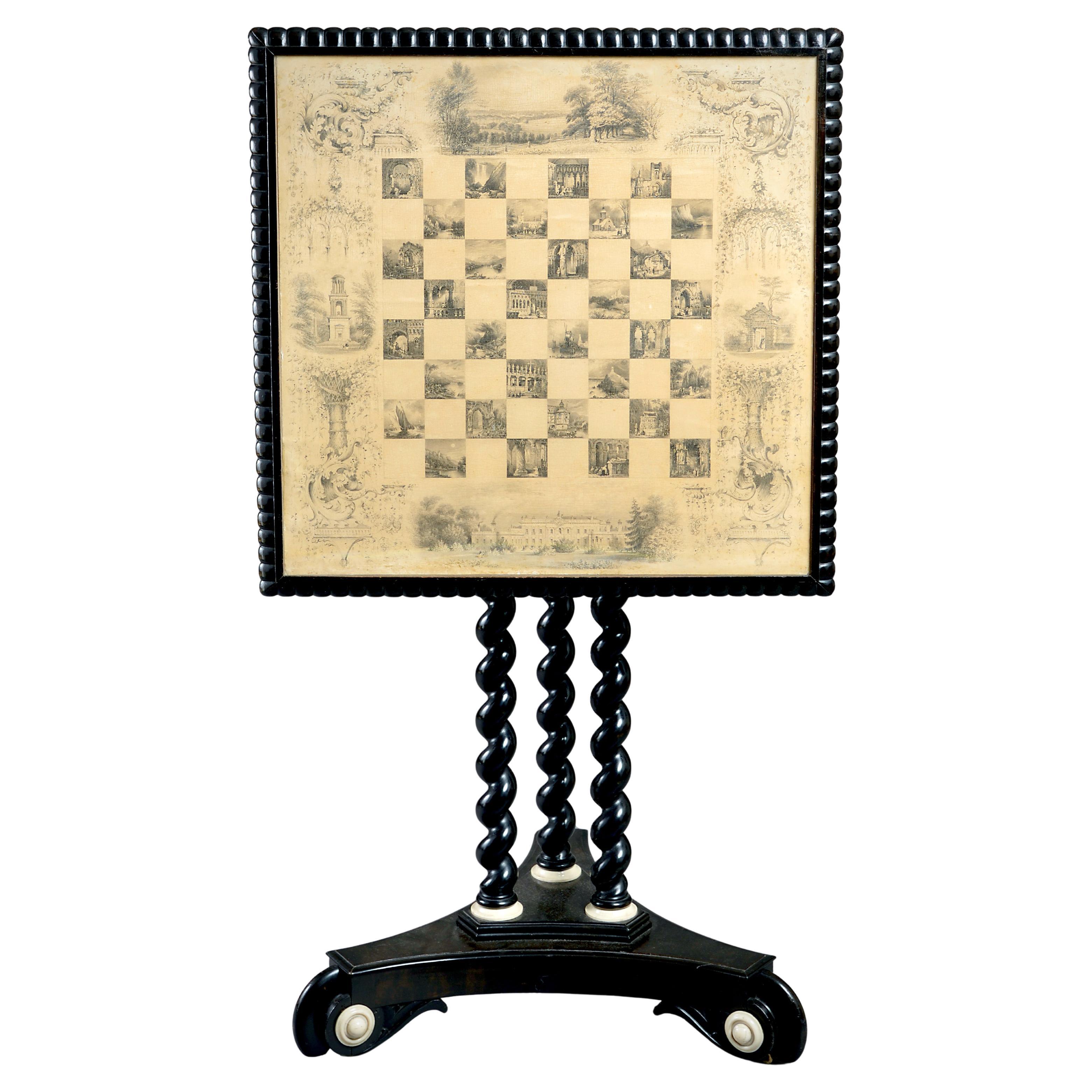 Early Victorian Table Decorated with Vignettes of Wentworth Woodhouse For Sale