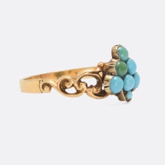 Early Victorian Turquoise "Grape Bunch" Ring