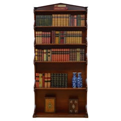 Antique Early Victorian Waterfall Bookcase in Mahogany