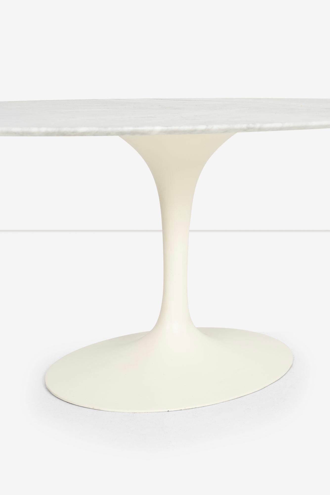 Mid-20th Century Early Vintage Eero Saarinen Tulip Table, Carrara Marble For Sale