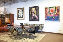 Early Vintage Knoll Walnut Wood Multi Use Conference Table Dining Table Desk