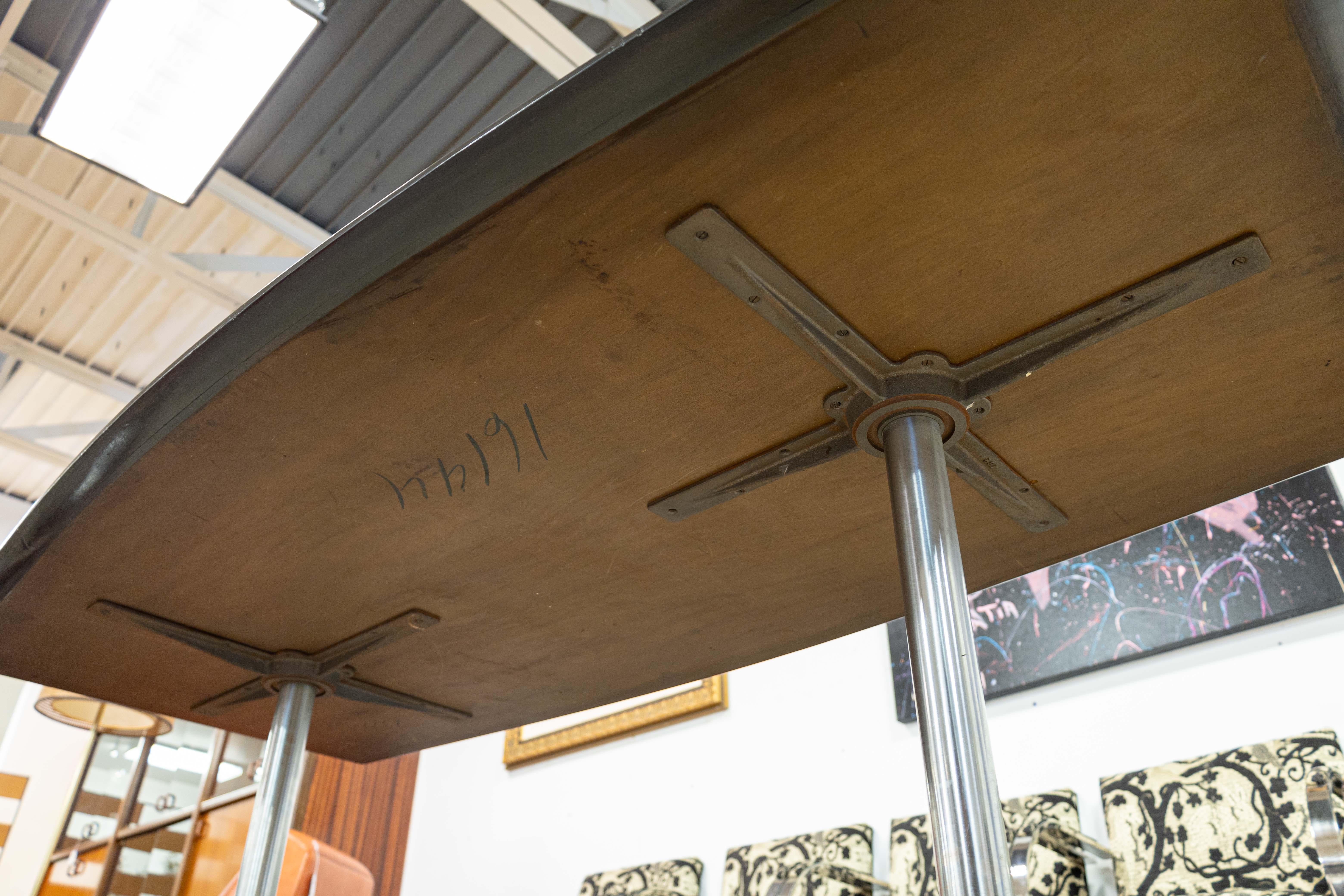 Early Vintage Knoll Walnut Wood Multi Use Conference Table Dining Table Desk For Sale 2