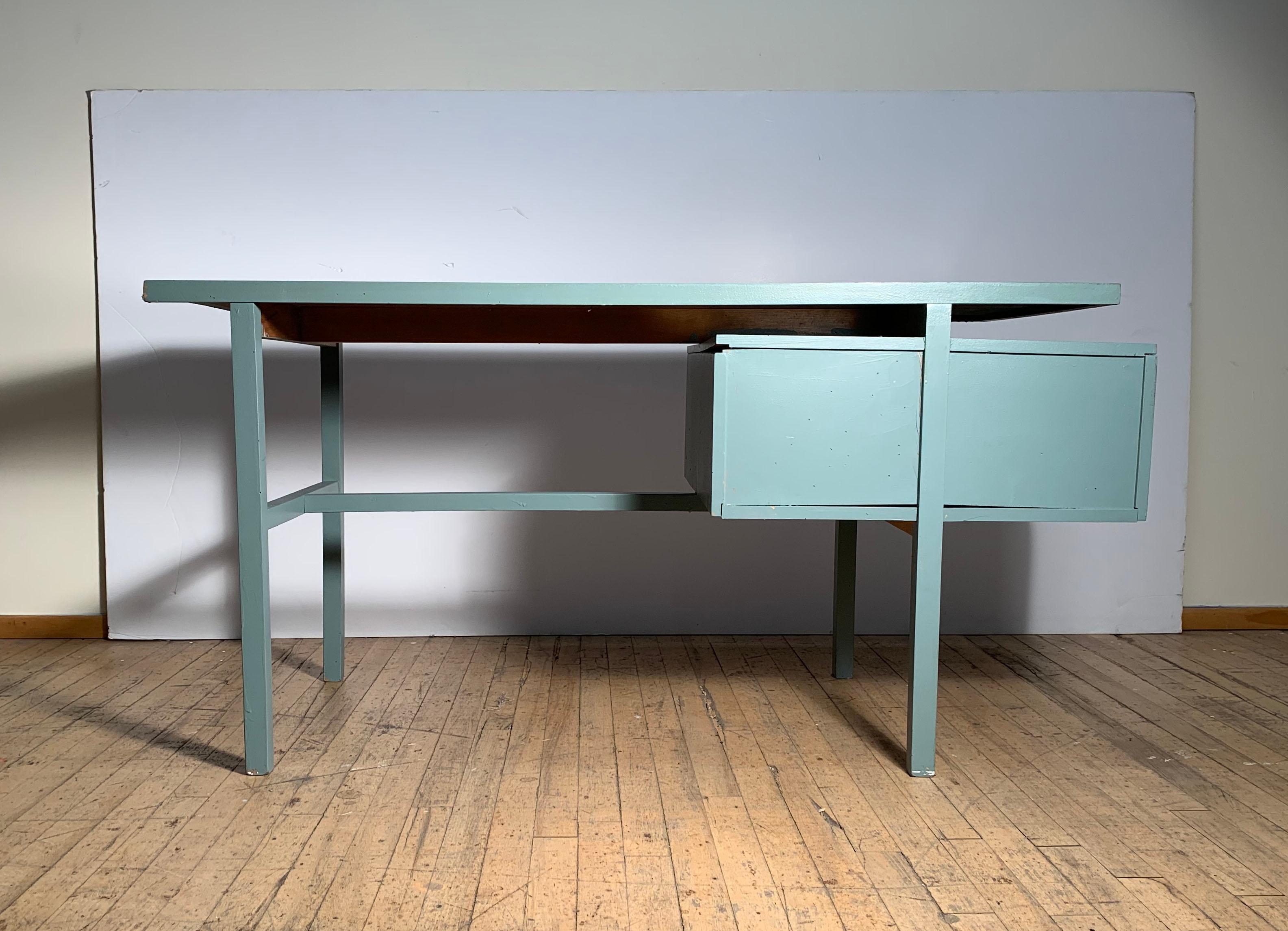 20th Century Early Vintage Milo Baughman Architectural Cantilevered Desk for Glenn of Calif For Sale