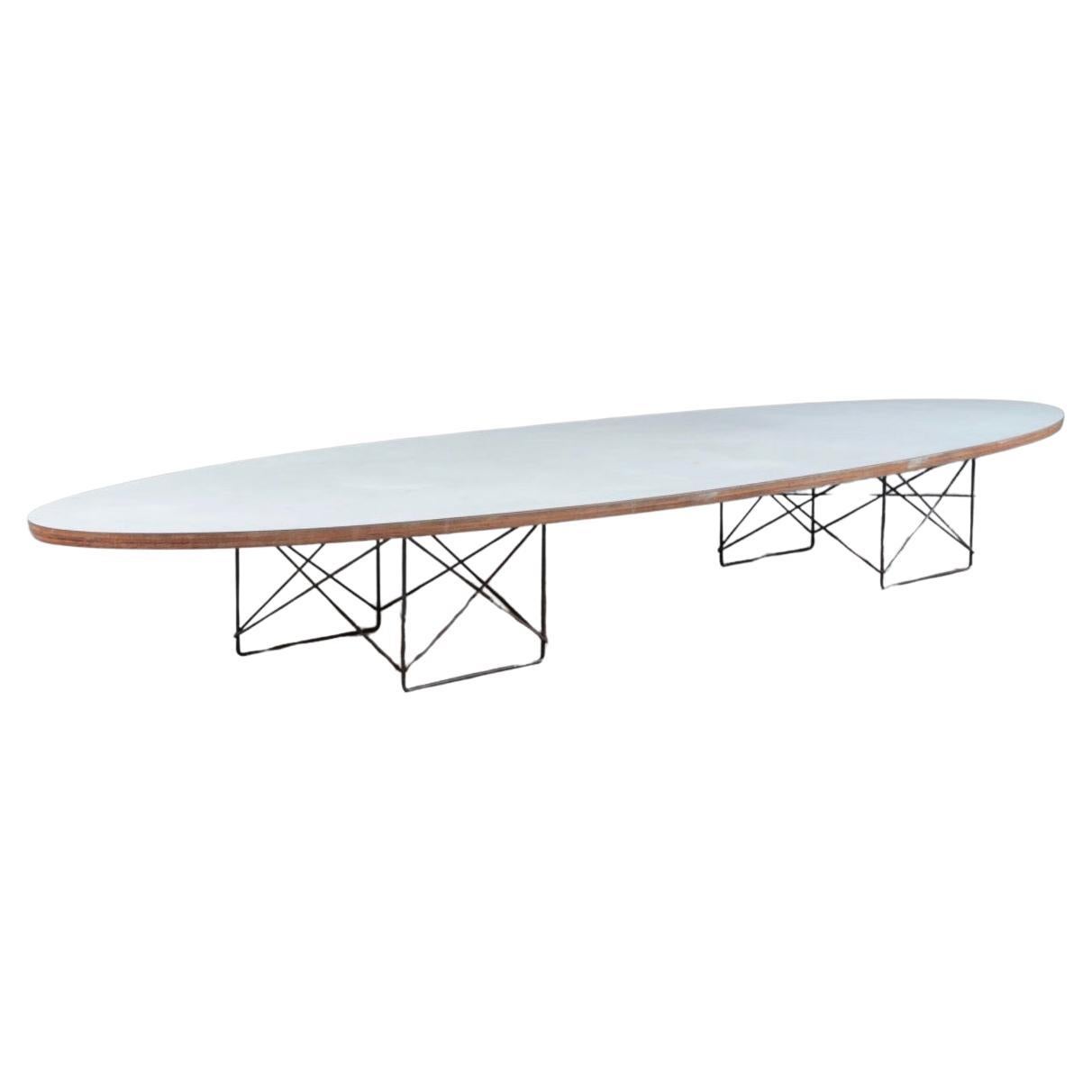 Vintage original Charles Eames ETR white laminate surfboard coffee table 1951