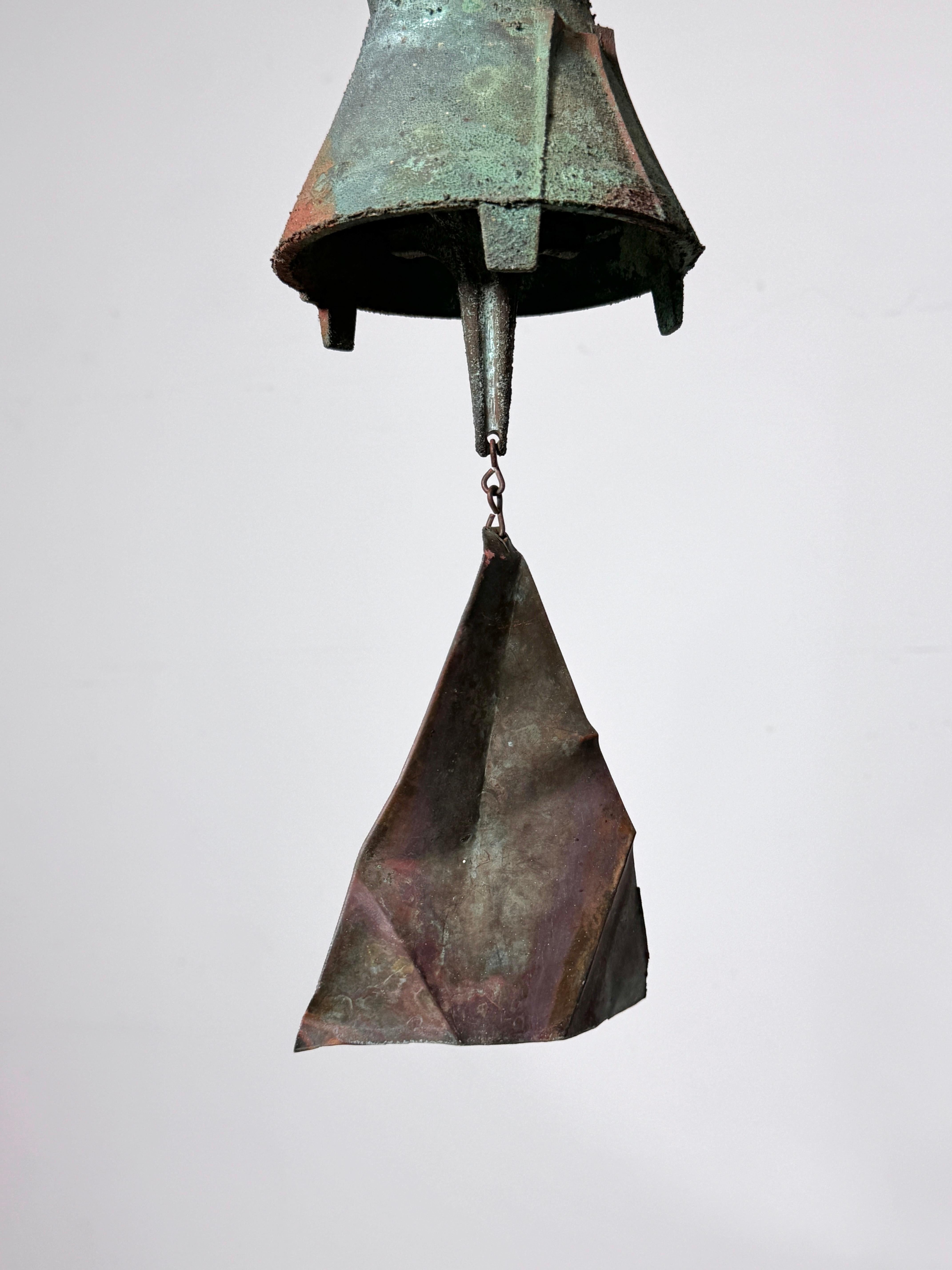 Paolo Soleri Brutalist Cast Bronze Bell Wind Chime Arcosanti 1970 en vente 5