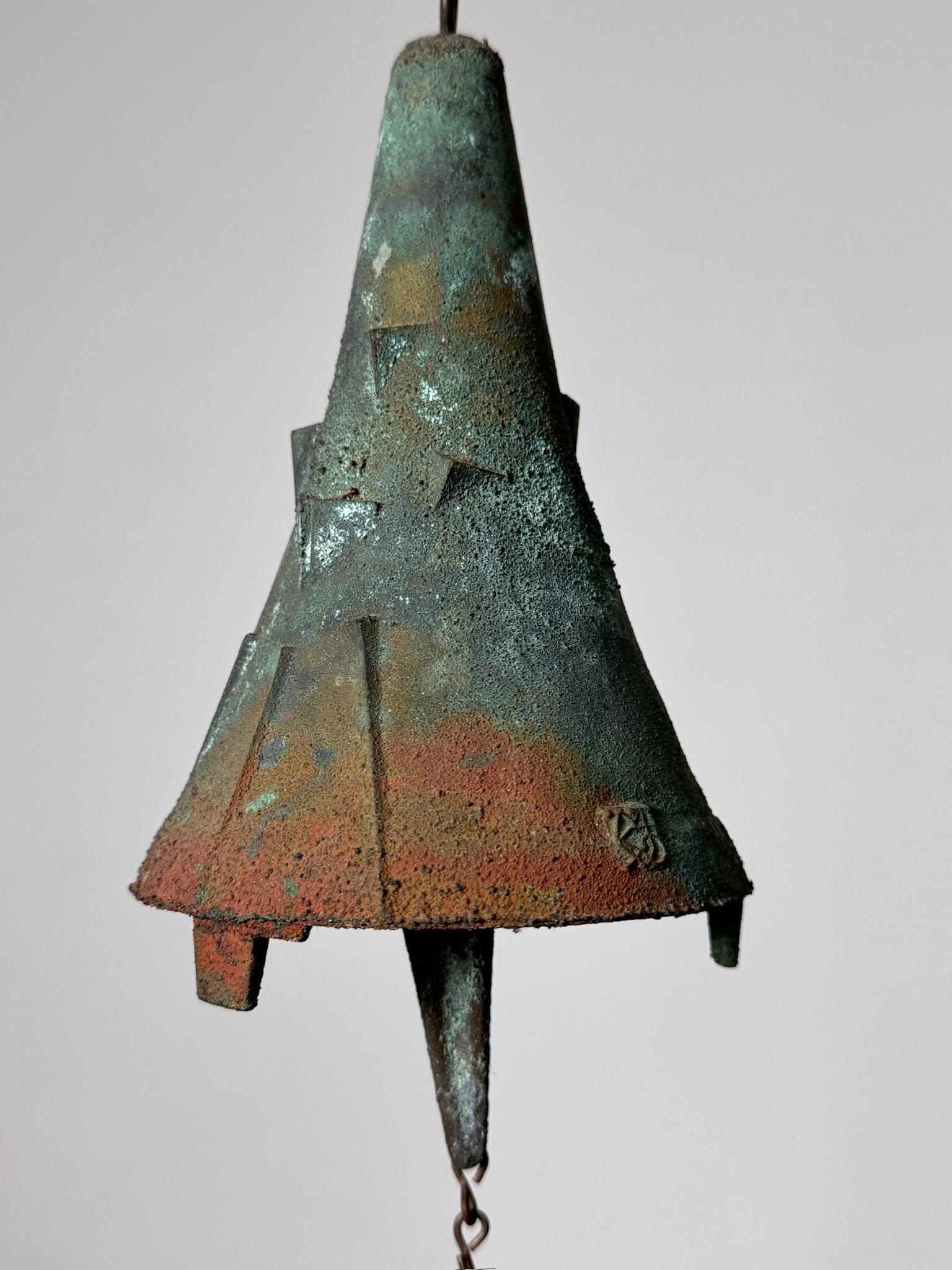 Frühes Vintage Paolo Soleri Brutalistischer Gusseisenguss Bronze Glocken Wind Chime Arcosanti 1970er Jahre im Angebot 2