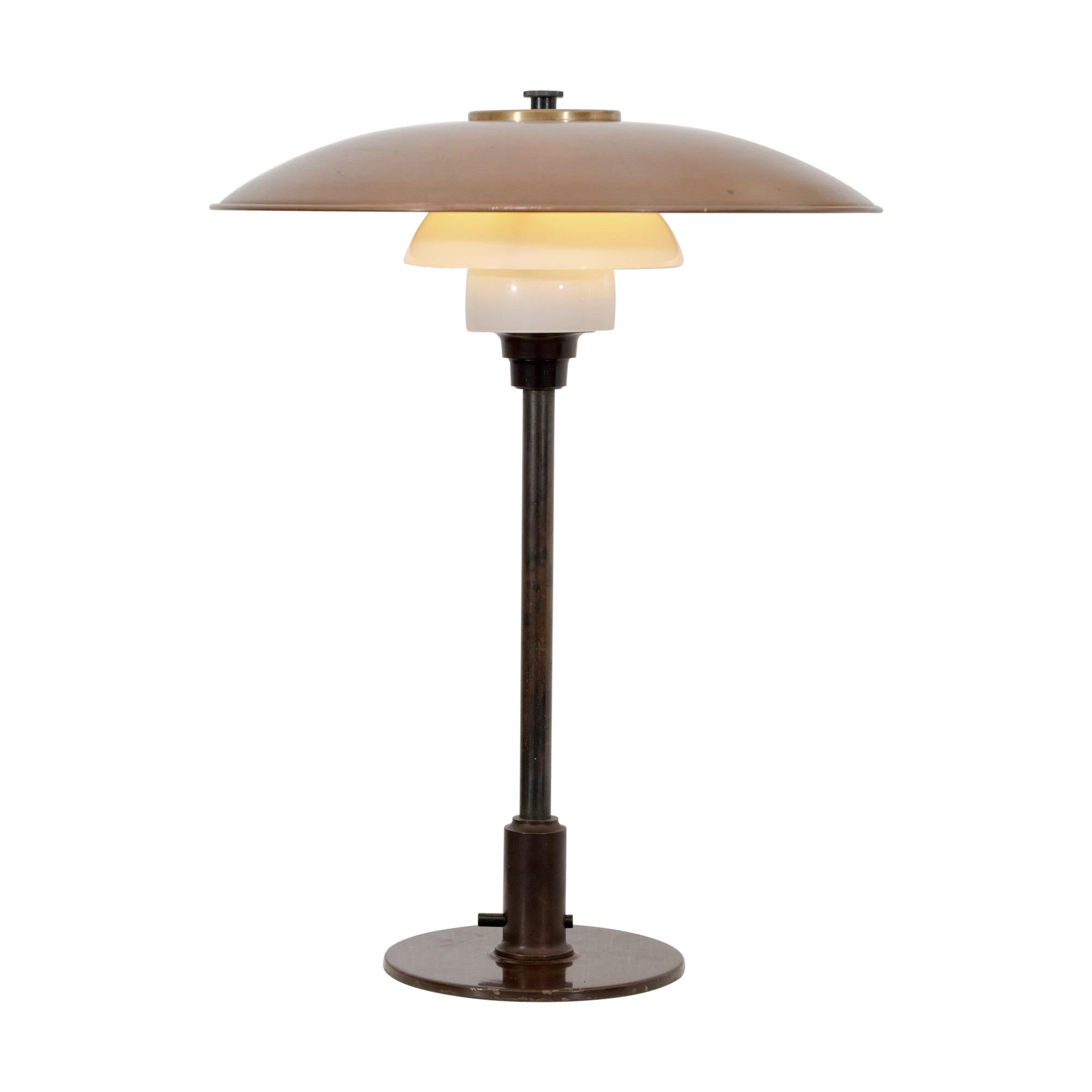 Early Vintage Poul Henningsen Copper 
Brass table lamp Model 3/2 1930s en vente