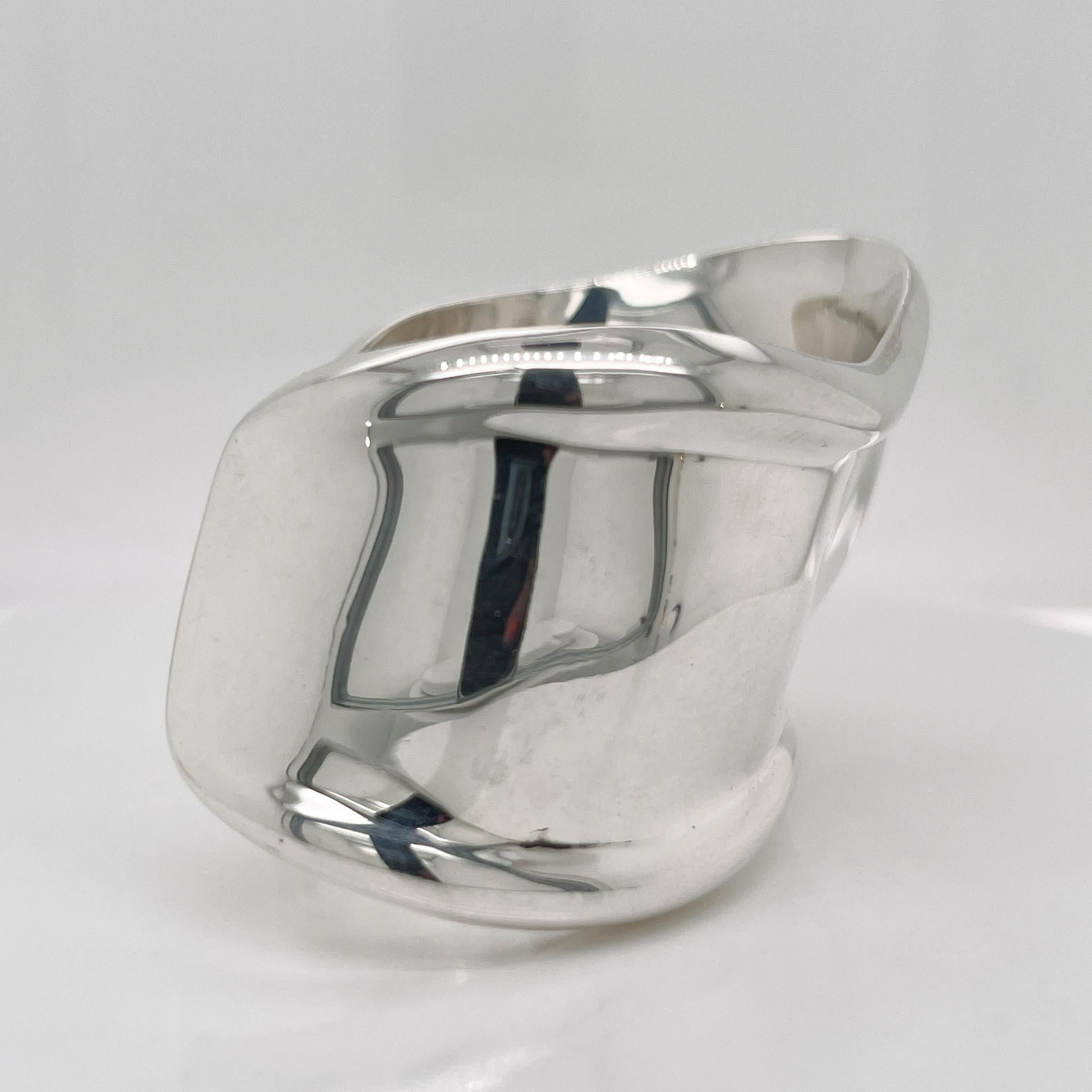 Early Vintage Tiffany & Co Elsa Peretti Sterling Silver Bone Cuff Bracelet, 1978 4