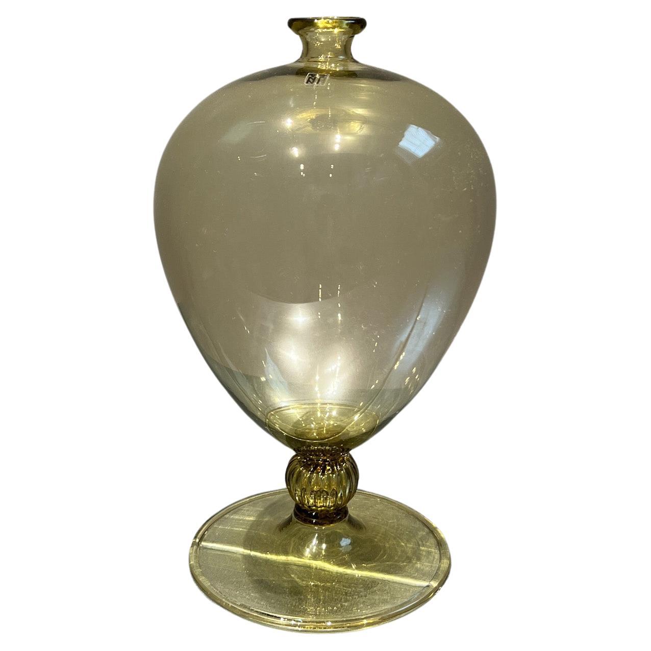 Frühe Vintage-Vase aus Veronese-Glas in Grün von Vittorio Zecchin / Mitte des Jahrhunderts im Angebot