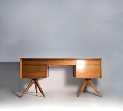 Custom Order Vladimir Kagan Grosfeld House Desk with Cane Modesty Panel