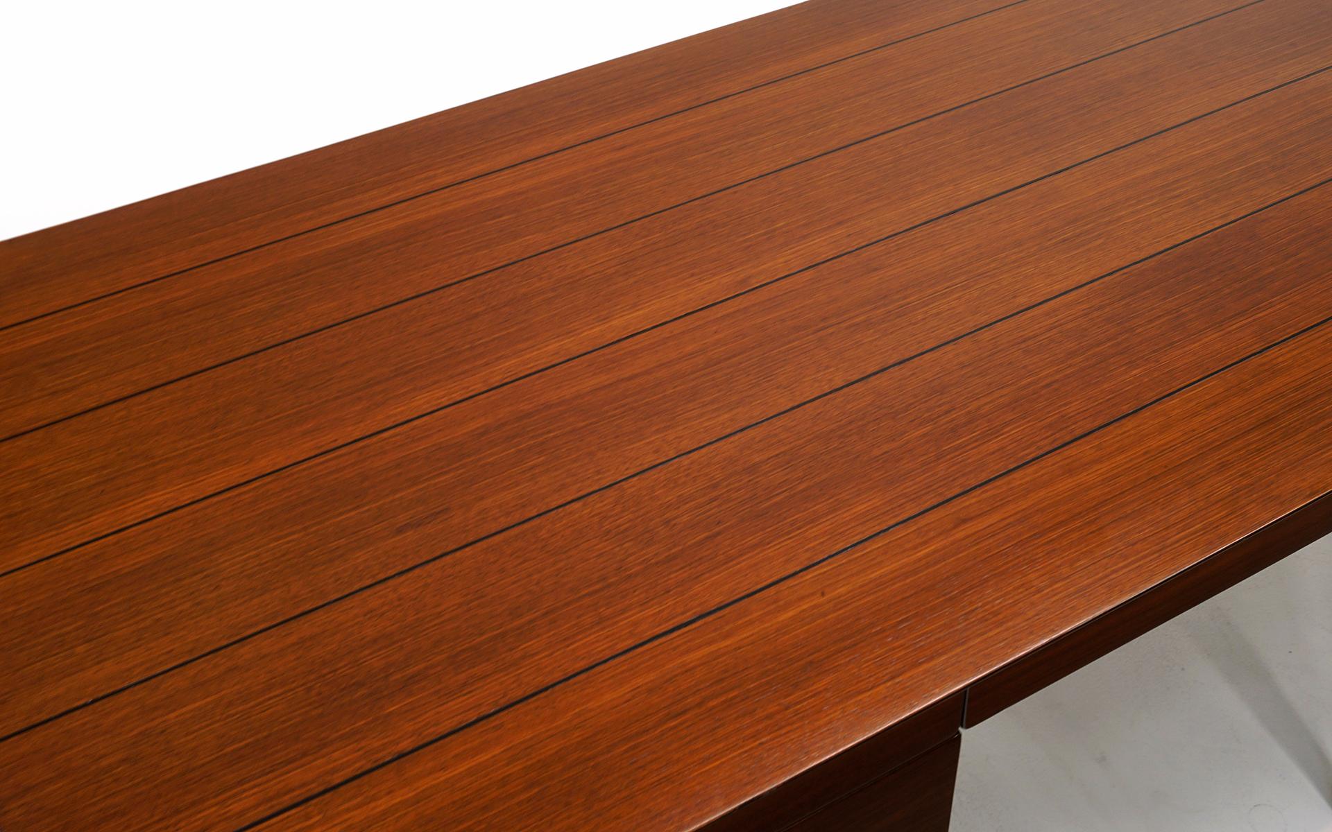 Mid-20th Century Early Vladimir Kagan Custom Order Desk with Drawers.  Walnut and Cane. For Sale
