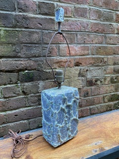 Early Volcanic Brutalist Plaster and Mica Lamp