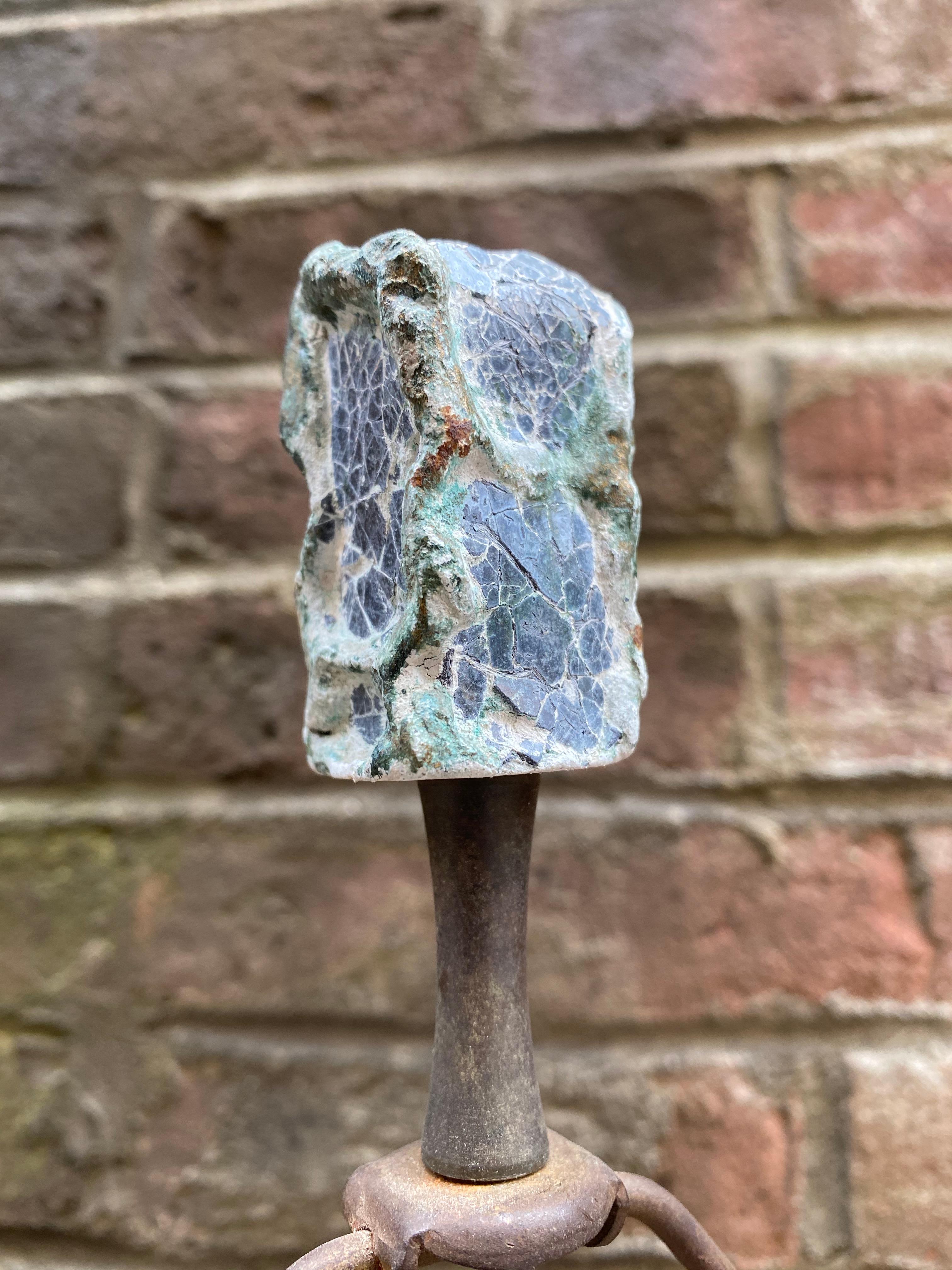 Early Volcanic Brutalist Plaster and Mica Lamp For Sale 3