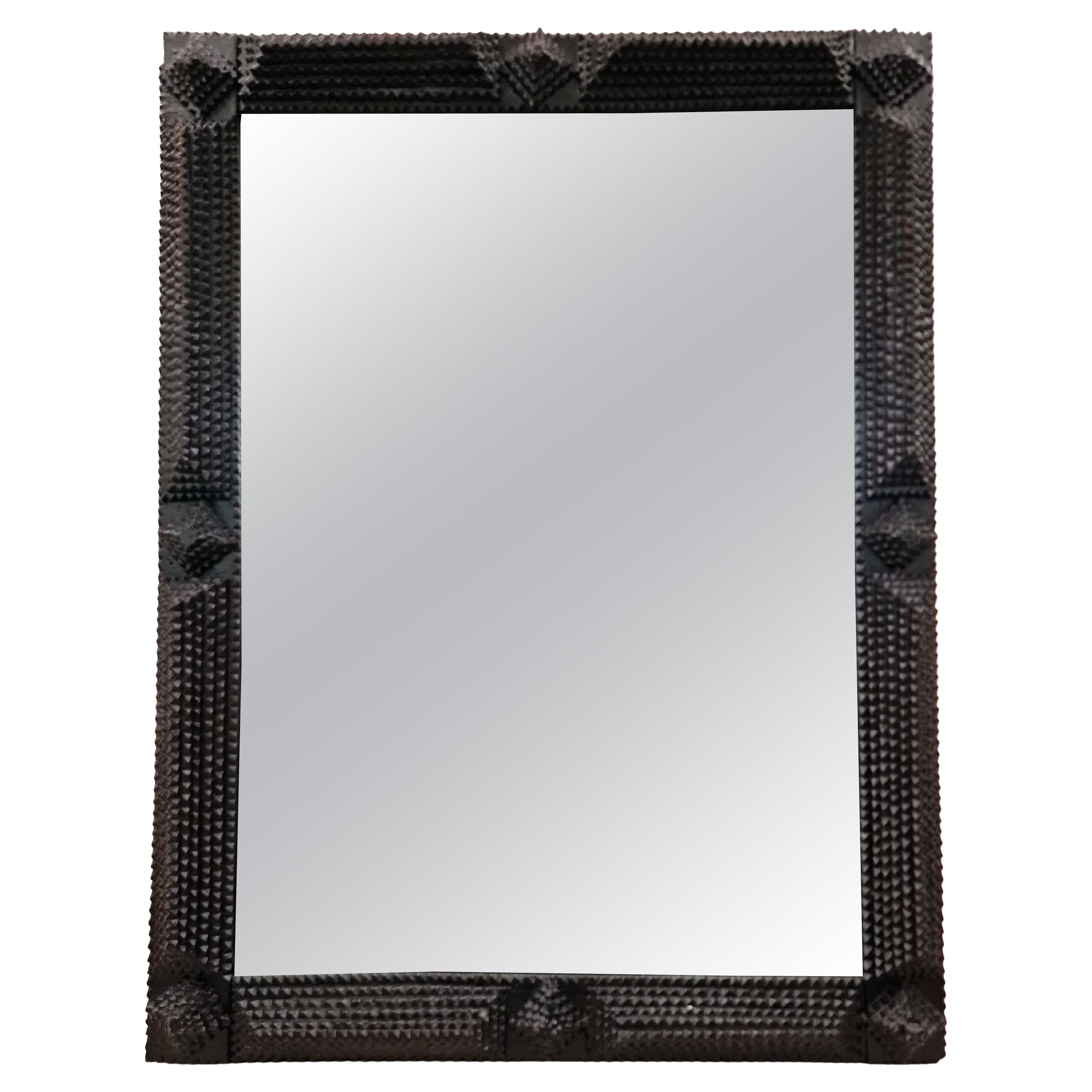 Early Wall Mirror, Frame, Tramp Art, Folk Art, Biedermeier, 1835, Austria