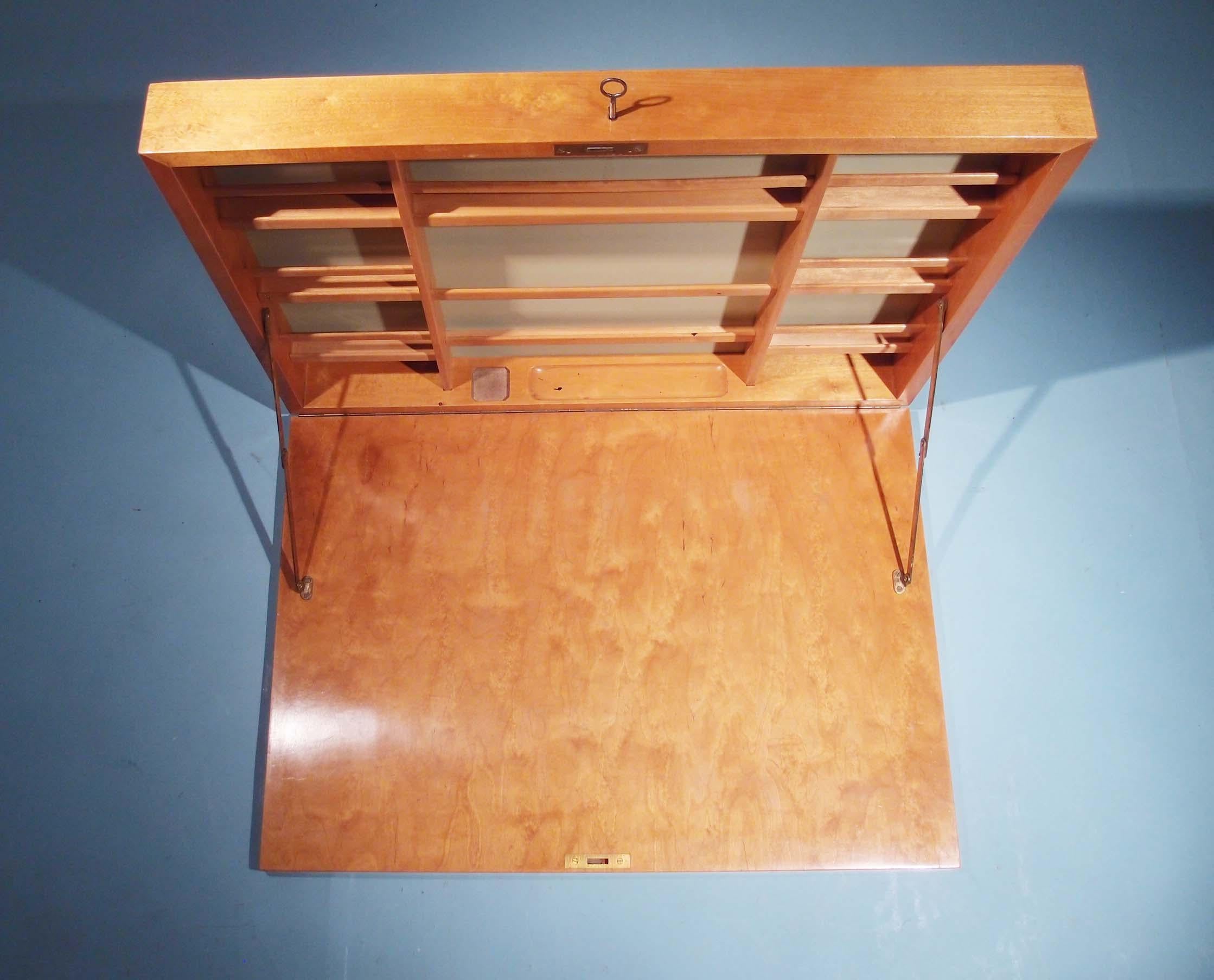 Early Wall Secretary with Paper Label in Birch by Bruno Mathsson, Sweden In Good Condition In Goteborg, SE