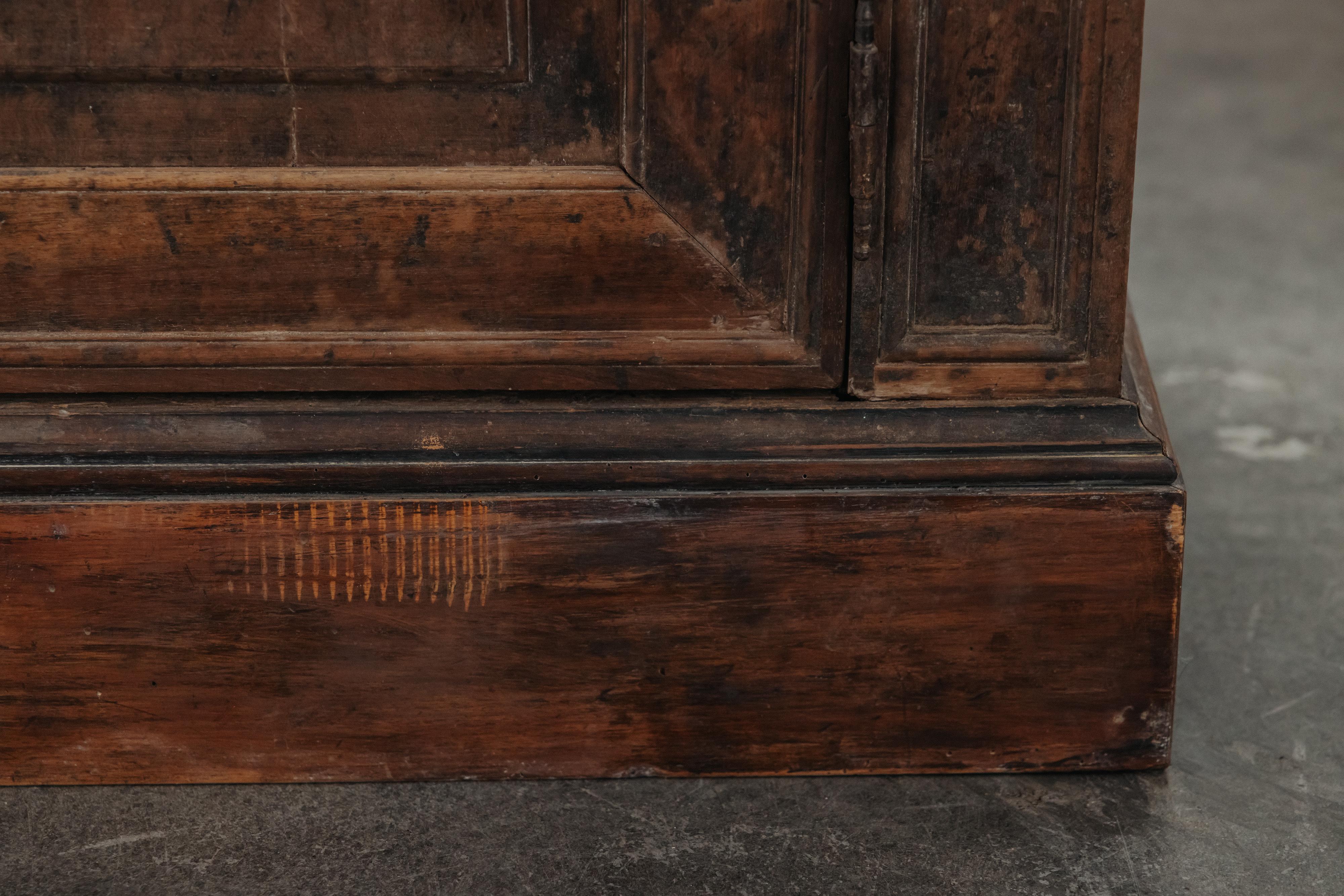 Early 19th Century Early Walnut Cabinet From Italy, Circa 1800 For Sale