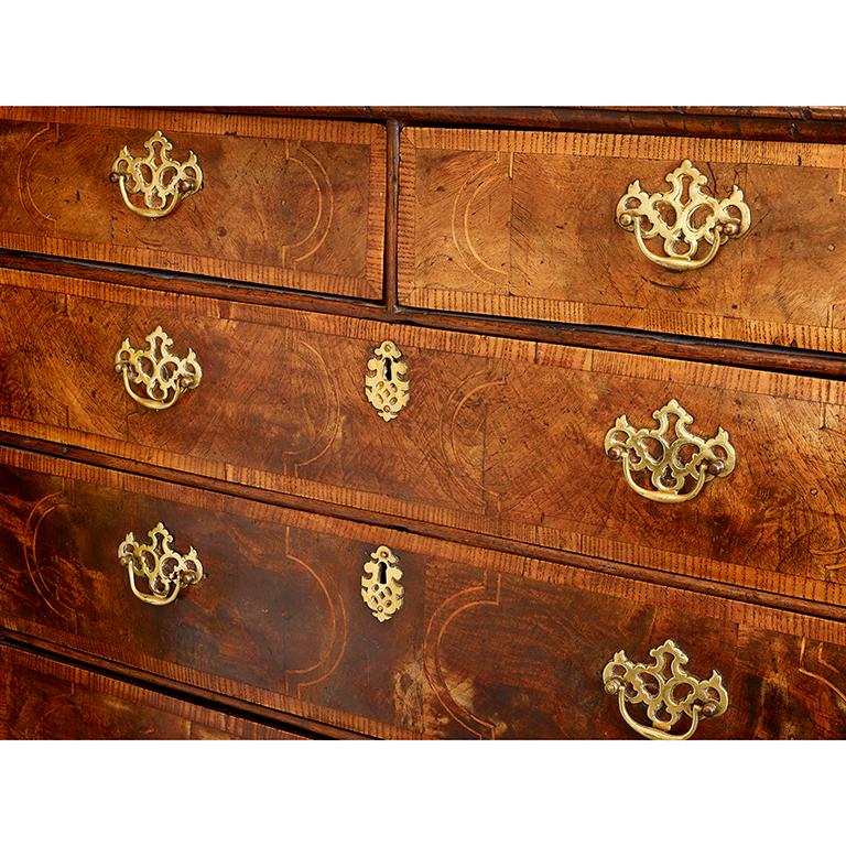 English Early Walnut Chest of Drawers For Sale