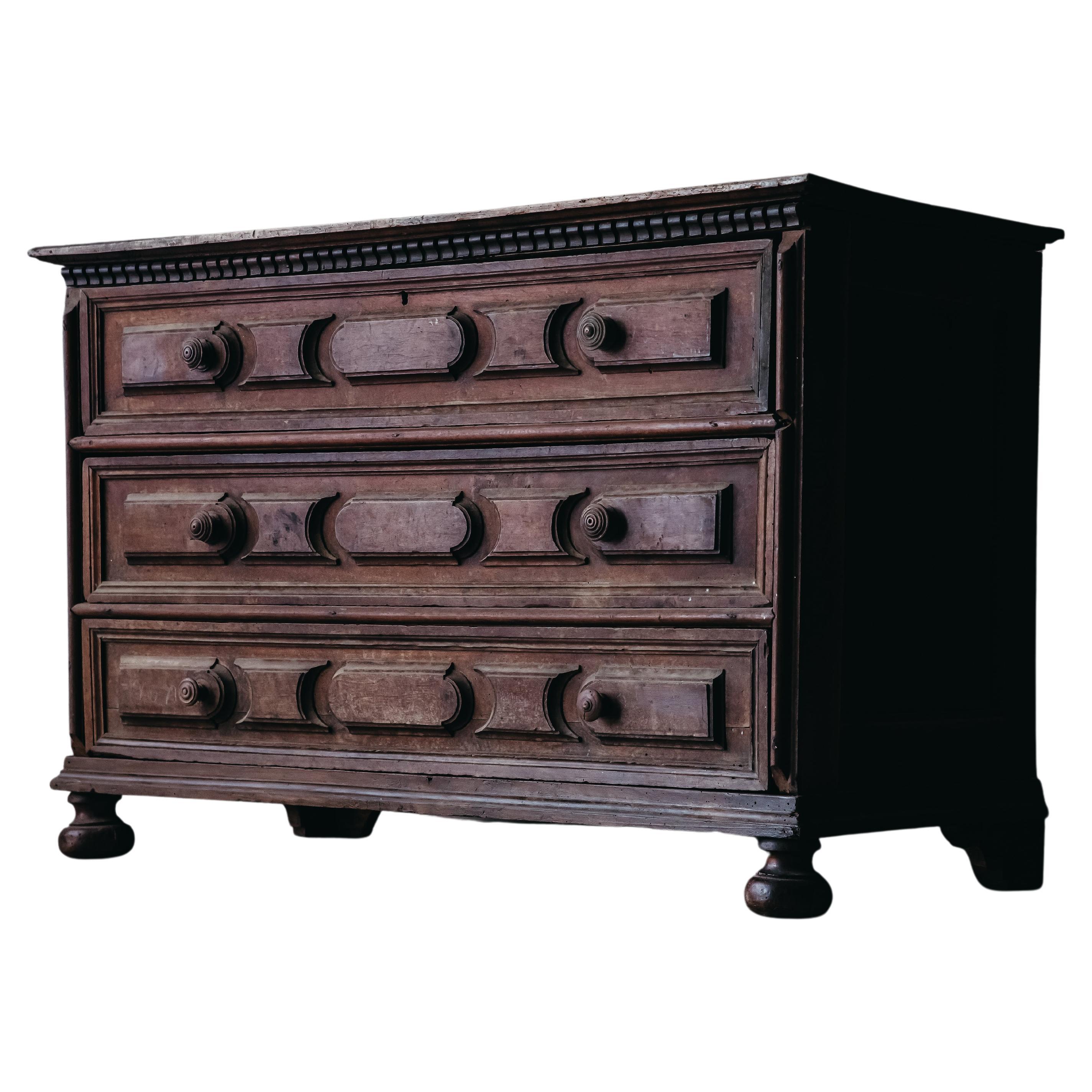 Early Walnut Chest of Drawers from Italy, circa 1800