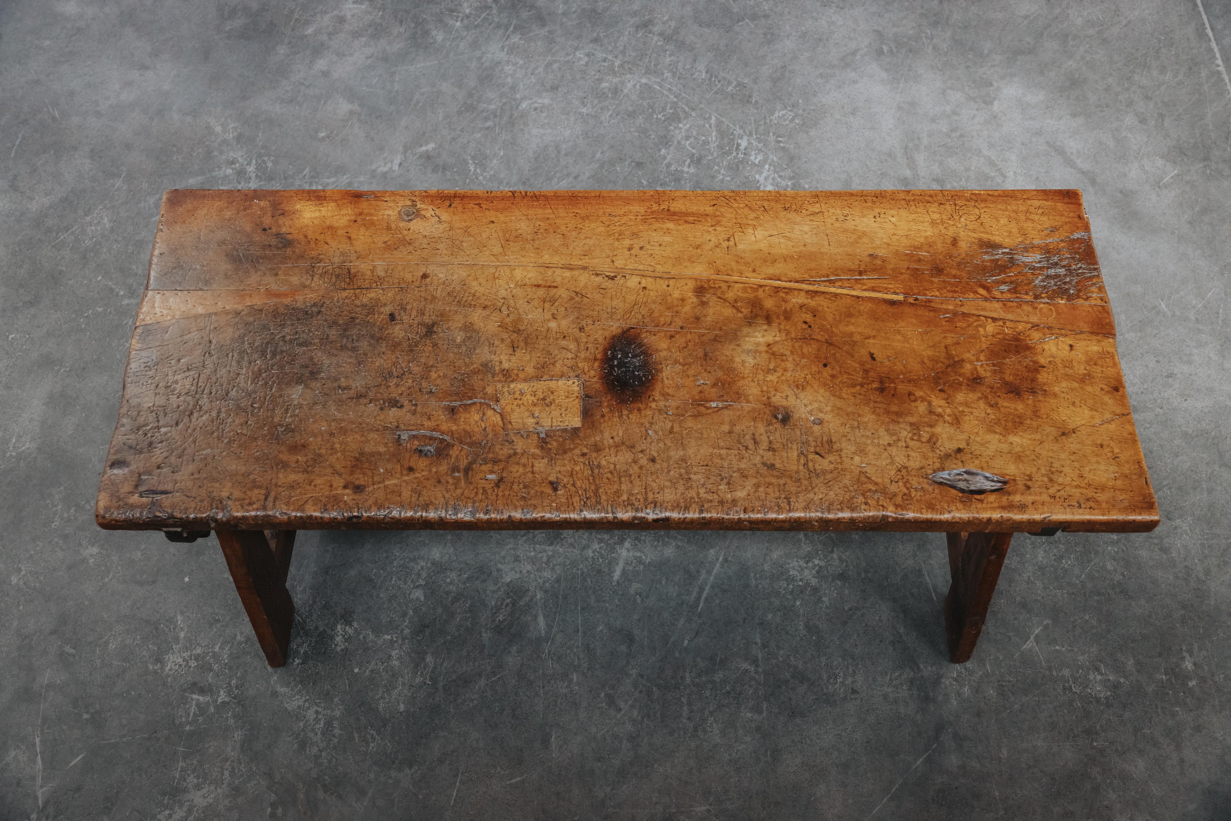 Early Walnut Console Table From Italy, Circa 1850 For Sale 1