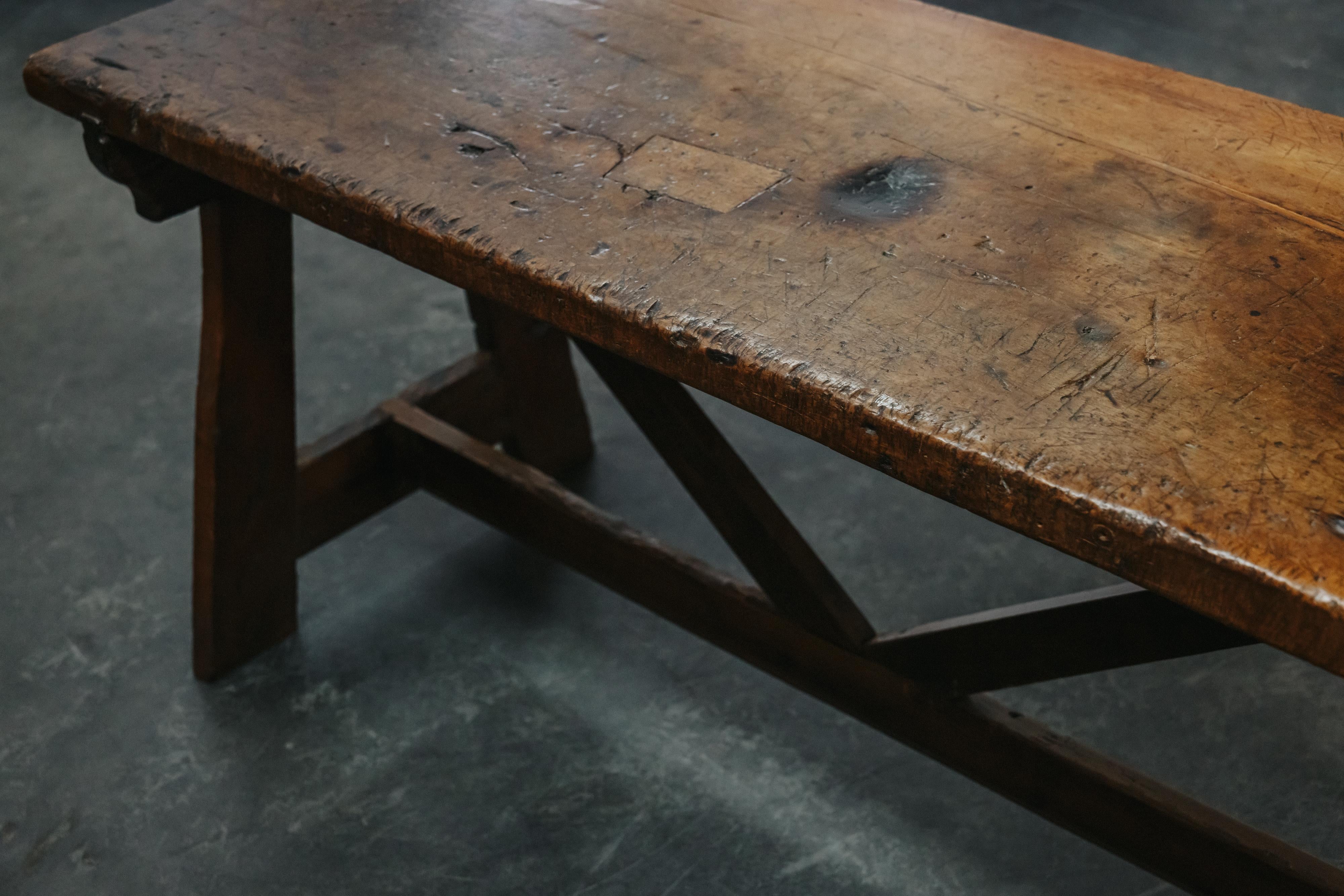 Early Walnut Console Table From Italy, Circa 1850 For Sale 2
