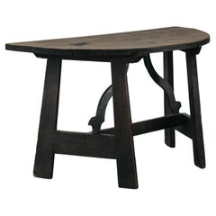 Early Walnut Demilune Table From Italy, Circa 1780 Early Walnut Demilune Table From Italy, Circa 1780