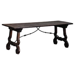 Early Walnut Dining Table From Spain, Circa 1800