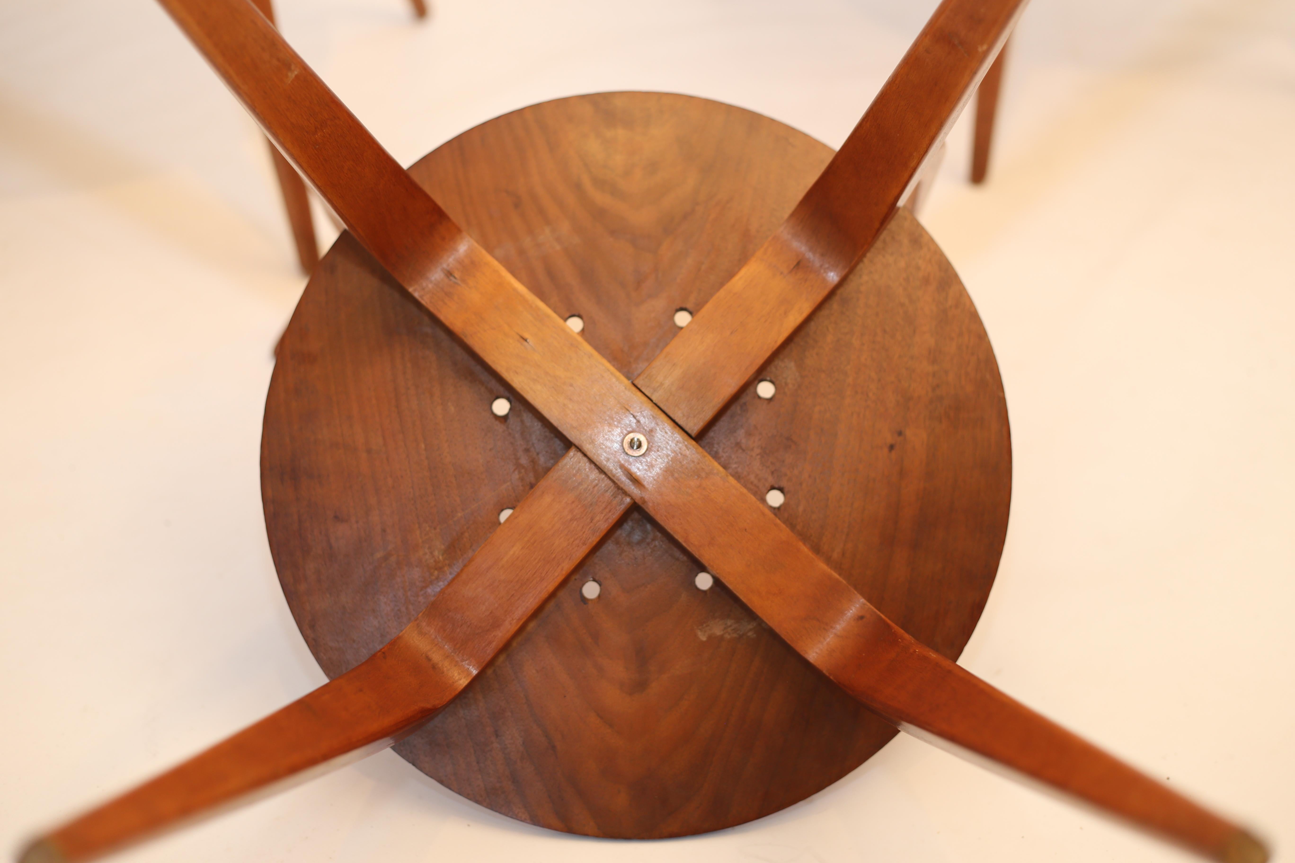 Veneer Early Walnut Pretzel Side Chairs by George Nelson for Herman Miller