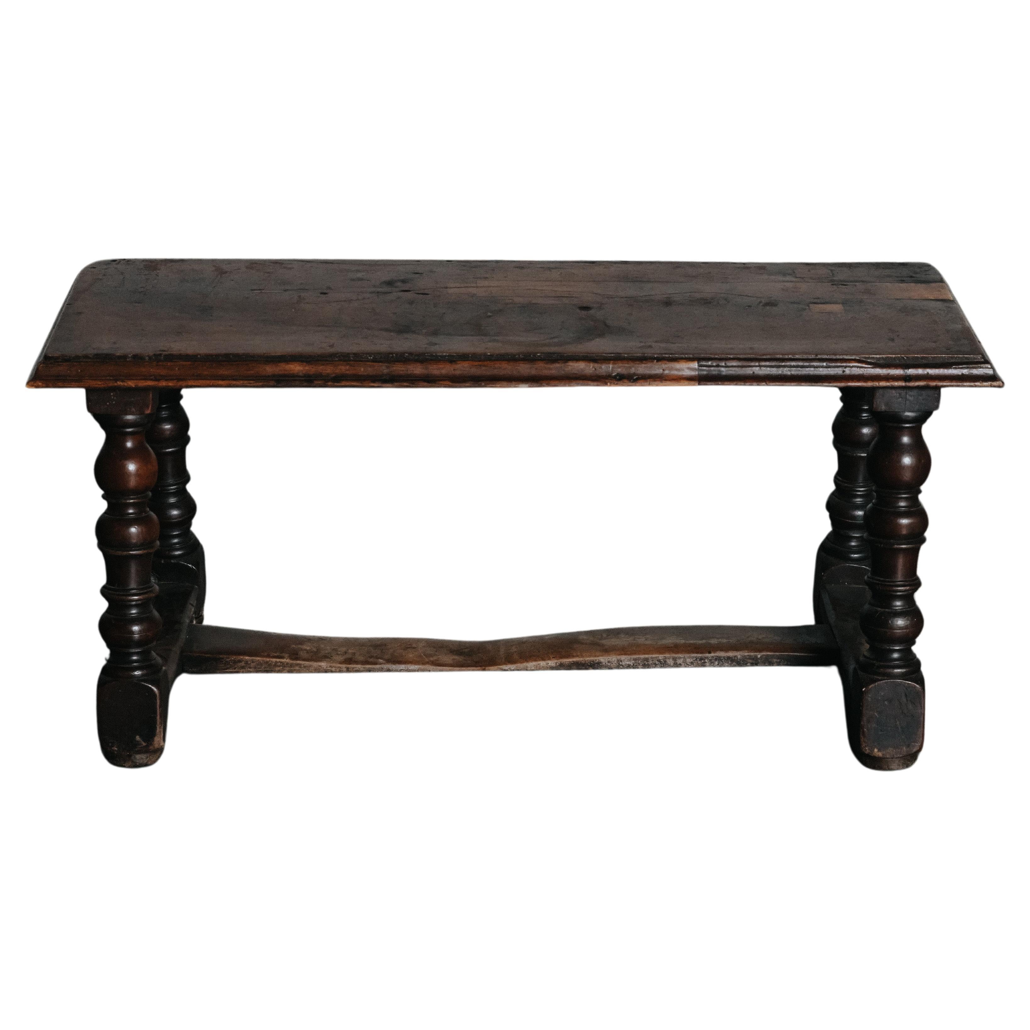 Early Walnut Side Table From Italy, Circa 1800