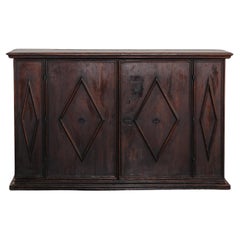 Early Walnut Two Door Cabinet From Northern Italy, Circa 1700