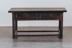 Früher Konsolentisch aus Nussbaum mit zwei Schubladen aus Italien, CIRCA 1780