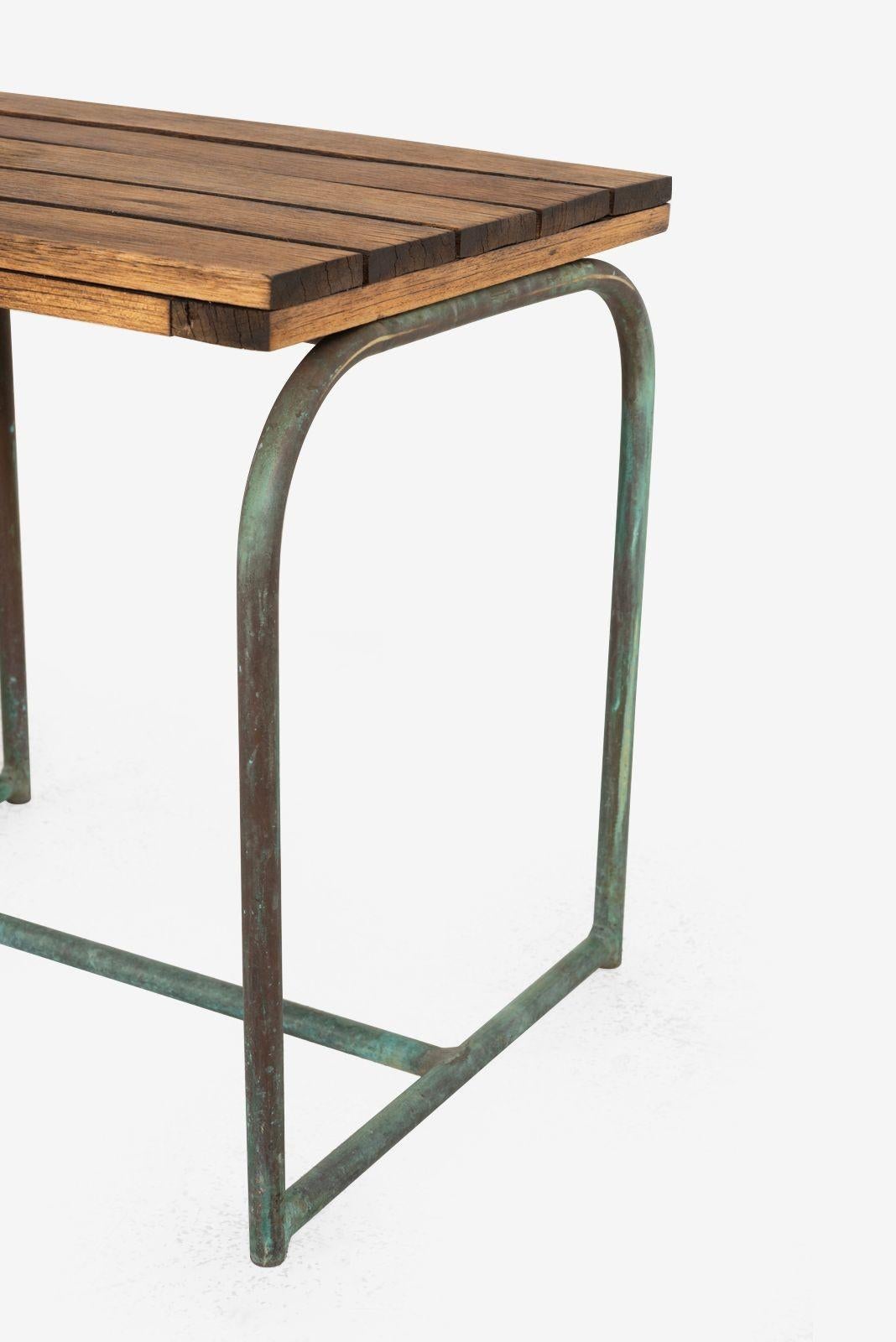 Oiled Early Walter Lamb Bronze Occasional Table, circa 1945 For Sale