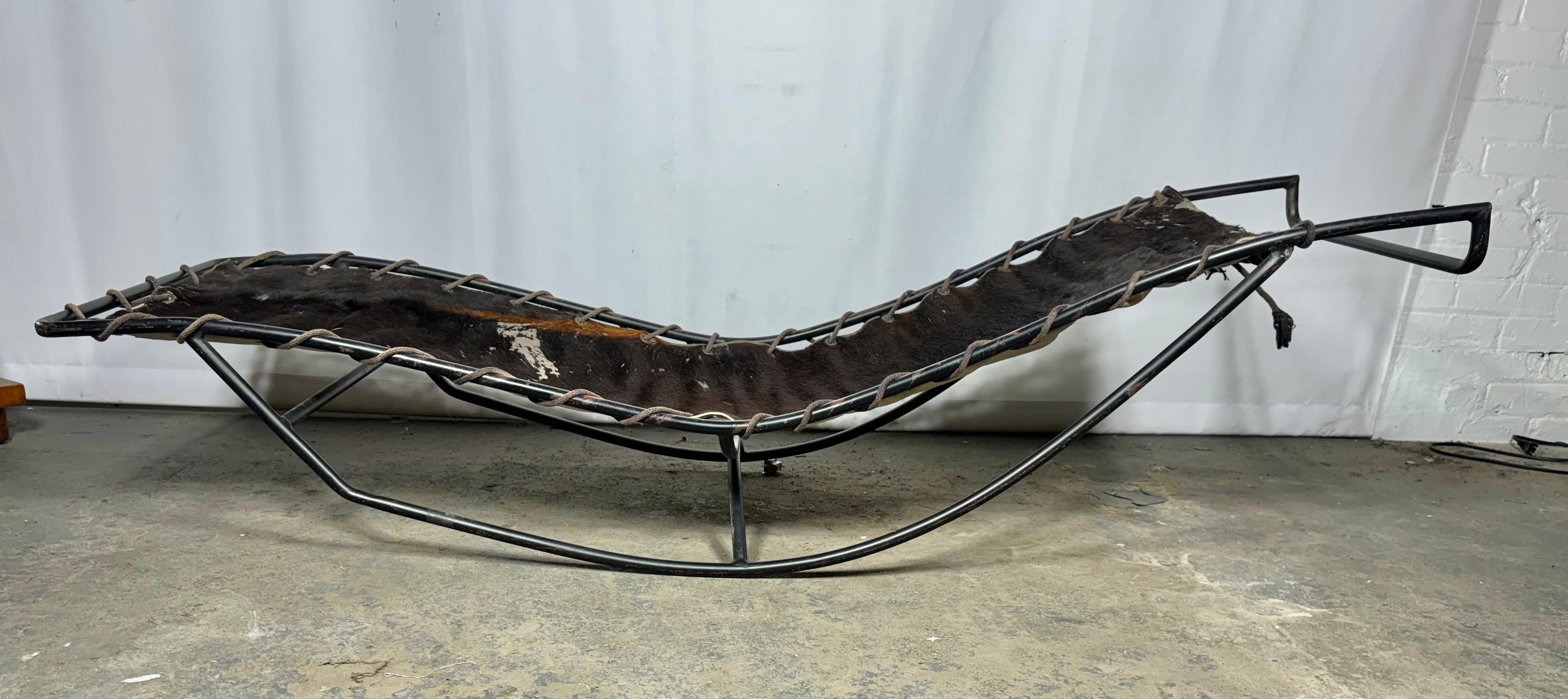 Early Walter Lamb / Brown Jordan Bronze & Pony 'Waikiki' Rocking Chaise, 1950s 5
