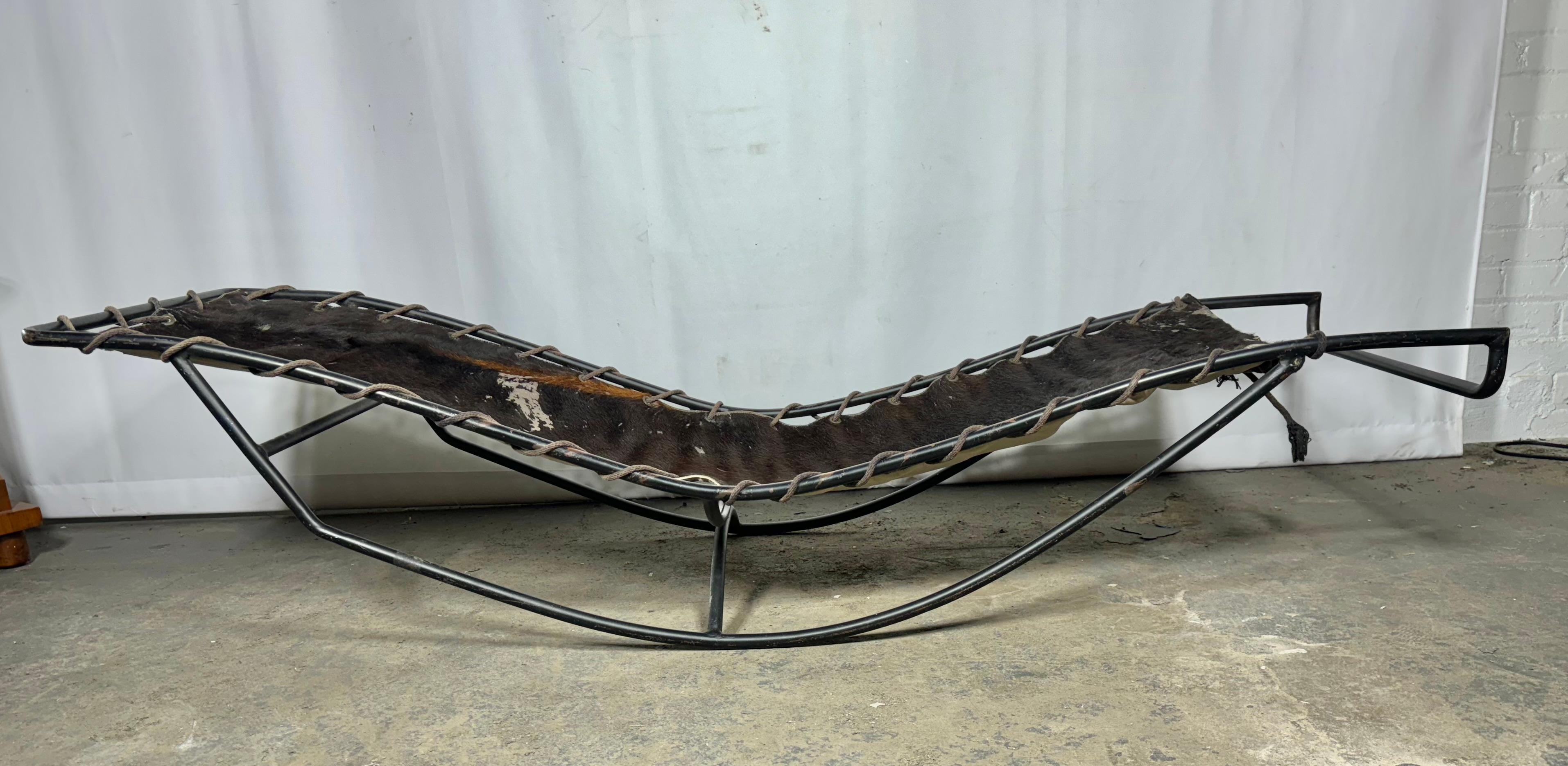 Early Walter Lamb / Brown Jordan Bronze & Pony 'Waikiki' Rocking Chaise, 1950s 8