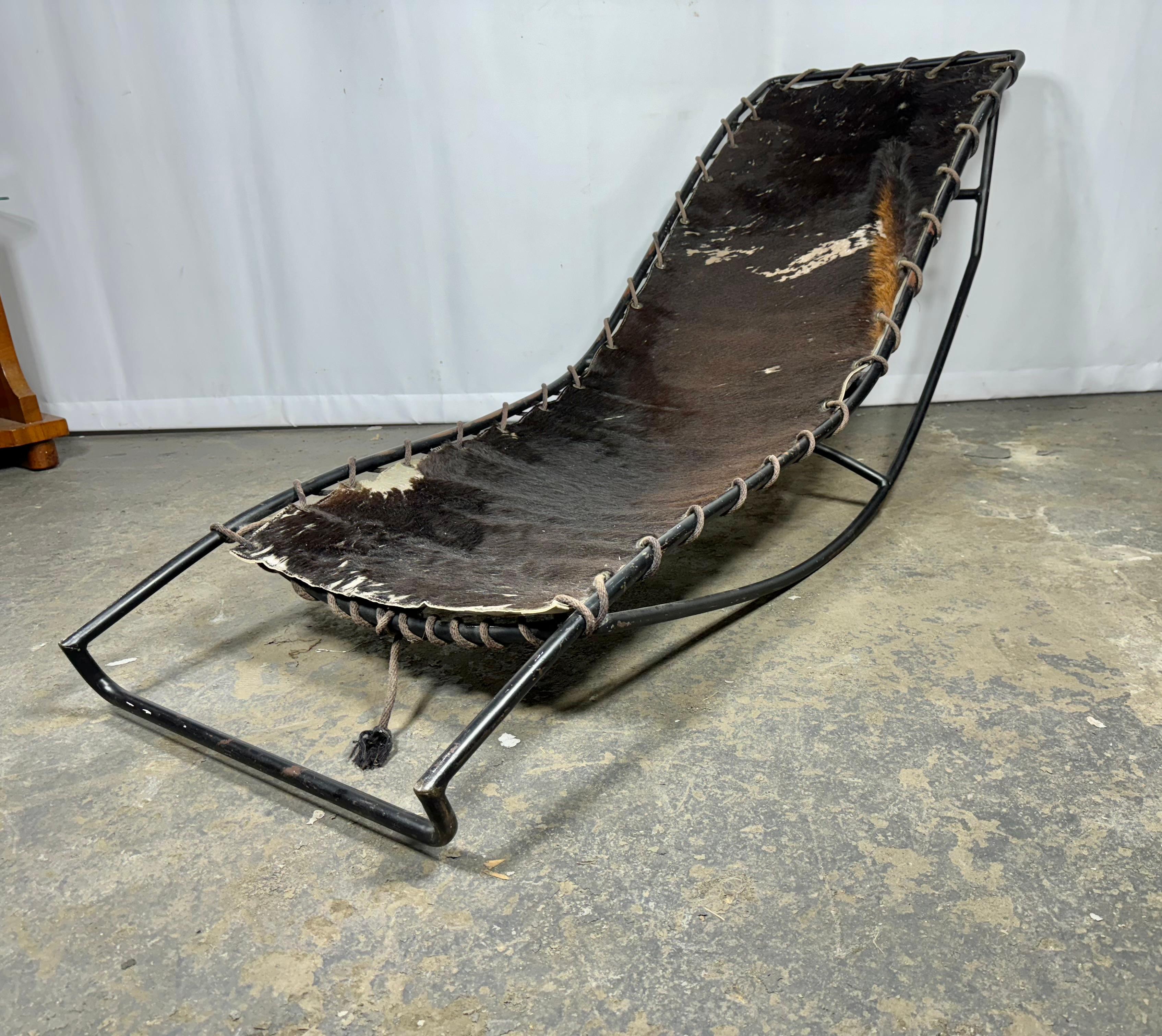 Early Walter Lamb / Brown Jordan Bronze & Pony 'Waikiki' Rocking Chaise, 1950s 3