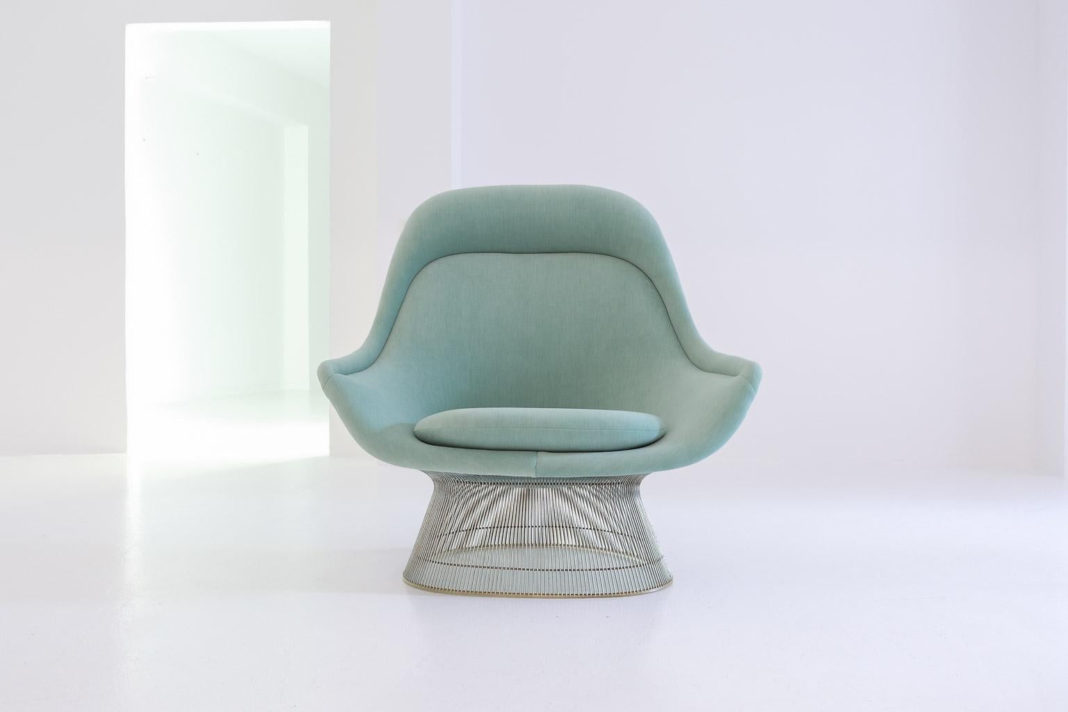 Early Warren Platner Easy Chair by Knoll upholstered with Kvadrat knitted velvet 8