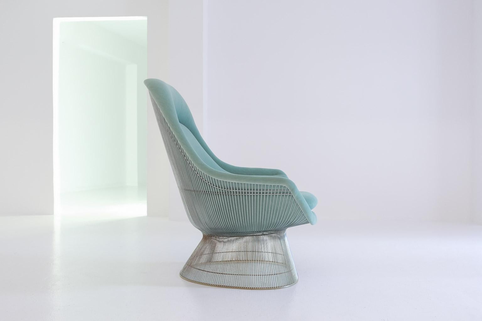 Early Warren Platner Easy Chair by Knoll upholstered with Kvadrat knitted velvet 9