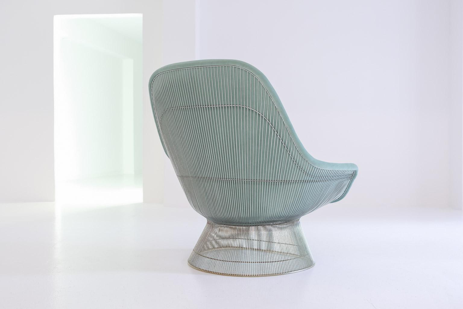Early Warren Platner Easy Chair by Knoll upholstered with Kvadrat knitted velvet 10