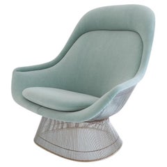 Used Early Warren Platner Easy Chair by Knoll upholstered with Kvadrat knitted velvet