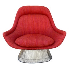 Retro Early Warren Platner Large Wire Lounge Chair for Knoll , C.1970 Cado Wool Woven